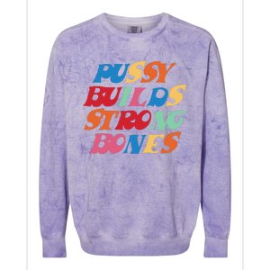 Funny Pussy Builds Strong Bones Shirt PBSB Colored Colorblast Crewneck Sweatshirt