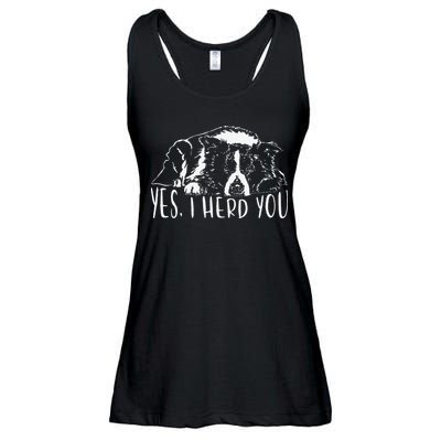 Funny Proud Border Collie I Herd You Herder Gift Dog Saying Ladies Essential Flowy Tank