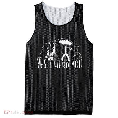 Funny Proud Border Collie I Herd You Herder Gift Dog Saying Mesh Reversible Basketball Jersey Tank