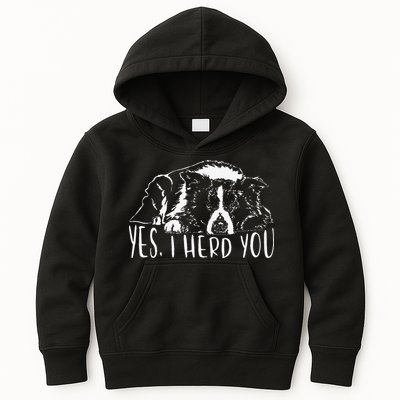 Funny Proud Border Collie I Herd You Herder Gift Dog Saying Kids Hoodie