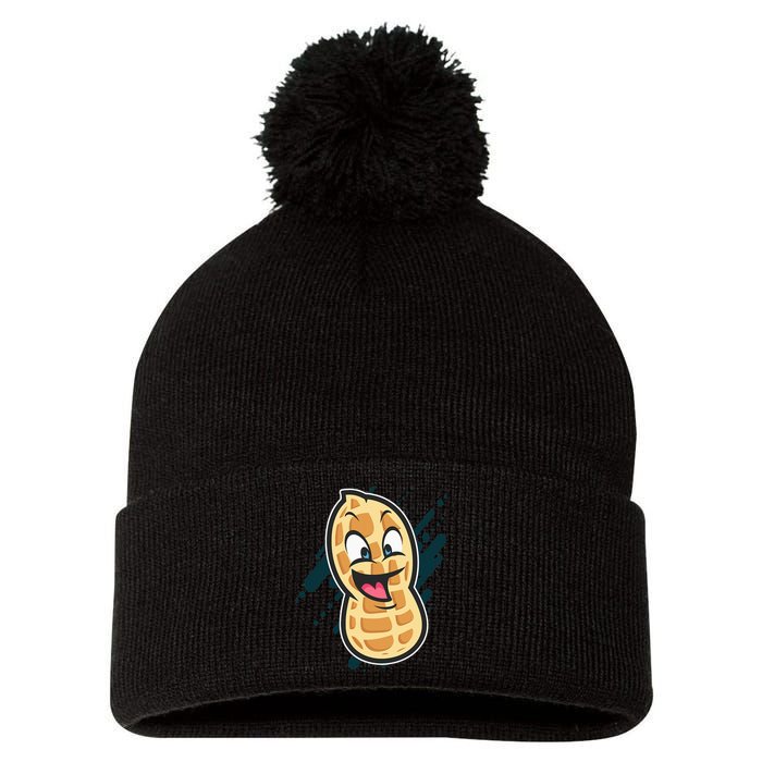 Funny Peanut Butt Gag Peanut Butter Food Pom Pom 12in Knit Beanie