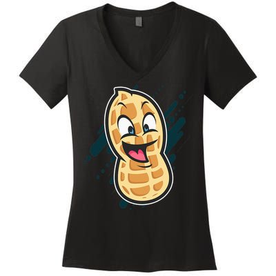 Funny Peanut Butt Gag Peanut Butter Food Women's V-Neck T-Shirt