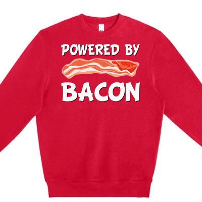 Funny Powered By Bacon Bacon Lovers Premium Crewneck Sweatshirt