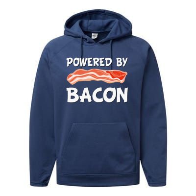 Funny Powered By Bacon Bacon Lovers Performance Fleece Hoodie