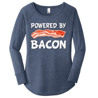 Funny Powered By Bacon Bacon Lovers Women's Perfect Tri Tunic Long Sleeve Shirt