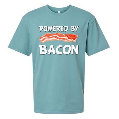 Funny Powered By Bacon Bacon Lovers Sueded Cloud Jersey T-Shirt