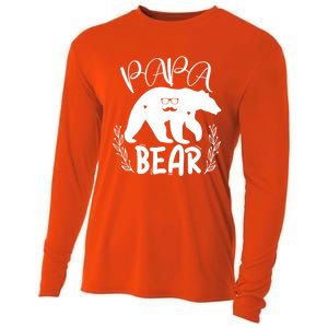 Funny Papa Bear For Dads Birthday Fathers Day Great Gift Cooling Performance Long Sleeve Crew