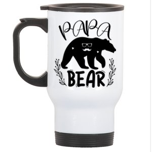 Funny Papa Bear For Dads Birthday Fathers Day Great Gift Stainless Steel Travel Mug