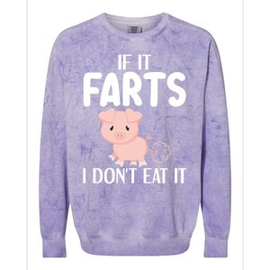 Funny Powered By All Plants If It Farts I Dont Eat It Gift Colorblast Crewneck Sweatshirt