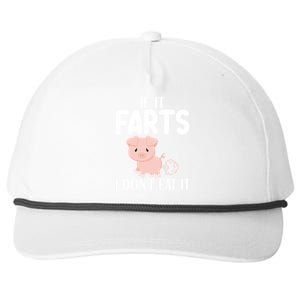 Funny Powered By All Plants If It Farts I Dont Eat It Gift Snapback Five-Panel Rope Hat