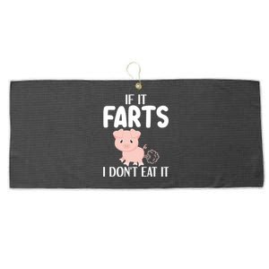 Funny Powered By All Plants If It Farts I Dont Eat It Gift Large Microfiber Waffle Golf Towel