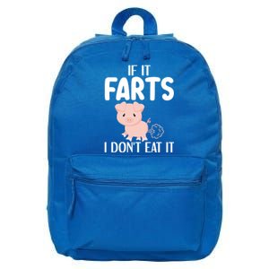 Funny Powered By All Plants If It Farts I Dont Eat It Gift 16 in Basic Backpack