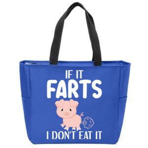 Funny Powered By All Plants If It Farts I Dont Eat It Gift Zip Tote Bag