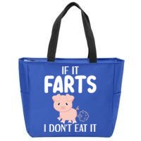 Funny Powered By All Plants If It Farts I Dont Eat It Gift Zip Tote Bag