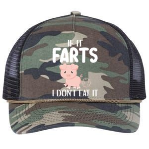 Funny Powered By All Plants If It Farts I Dont Eat It Gift Retro Rope Trucker Hat Cap