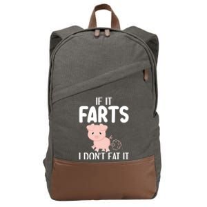 Funny Powered By All Plants If It Farts I Dont Eat It Gift Cotton Canvas Backpack