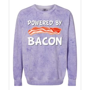 Funny Powered By Bacon Bacon Lovers Colorblast Crewneck Sweatshirt