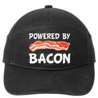 Funny Powered By Bacon Bacon Lovers 7-Panel Snapback Hat
