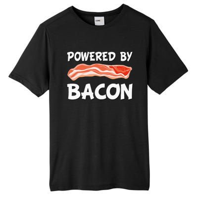 Funny Powered By Bacon Bacon Lovers Tall Fusion ChromaSoft Performance T-Shirt