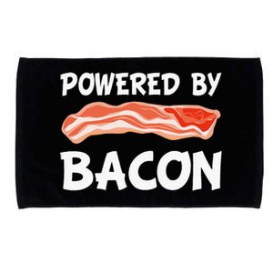 Funny Powered By Bacon Bacon Lovers Microfiber Hand Towel