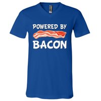 Funny Powered By Bacon Bacon Lovers V-Neck T-Shirt