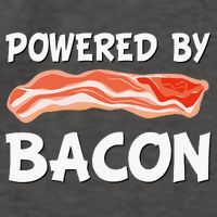 Funny Powered By Bacon Bacon Lovers Vector Backpack