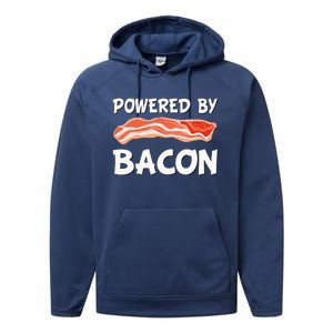 Funny Powered By Bacon Bacon Lovers Performance Fleece Hoodie