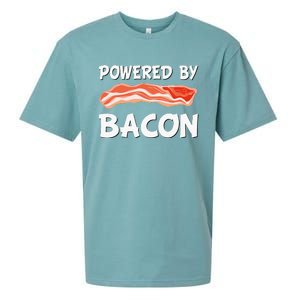 Funny Powered By Bacon Bacon Lovers Sueded Cloud Jersey T-Shirt