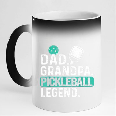 Funny Pickle Ball Dad Grandpa Pickleball Legend Player Gift 11oz Black Color Changing Mug