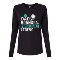 Funny Pickle Ball Dad Grandpa Pickleball Legend Player Gift Womens Cotton Relaxed Long Sleeve T-Shirt