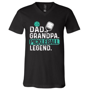 Funny Pickle Ball Dad Grandpa Pickleball Legend Player Gift V-Neck T-Shirt