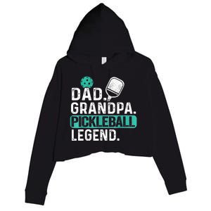 Funny Pickle Ball Dad Grandpa Pickleball Legend Player Gift Crop Fleece Hoodie