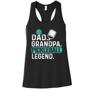 Funny Pickle Ball Dad Grandpa Pickleball Legend Player Gift Women's Racerback Tank