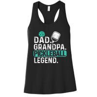 Funny Pickle Ball Dad Grandpa Pickleball Legend Player Gift Women's Racerback Tank