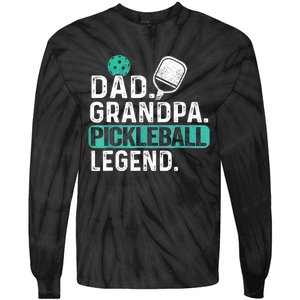 Funny Pickle Ball Dad Grandpa Pickleball Legend Player Gift Tie-Dye Long Sleeve Shirt