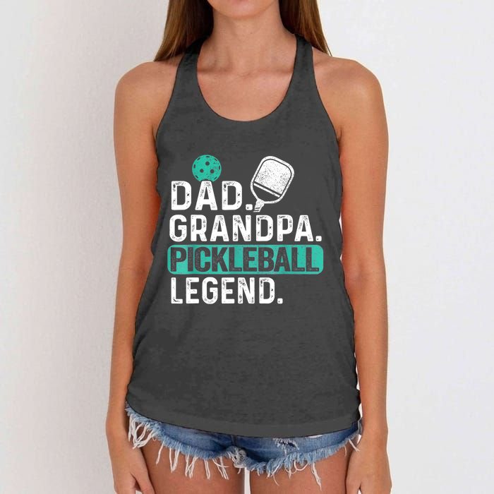 Funny Pickle Ball Dad Grandpa Pickleball Legend Player Gift Women's Knotted Racerback Tank