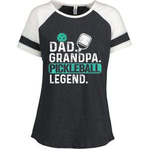 Funny Pickle Ball Dad Grandpa Pickleball Legend Player Gift Enza Ladies Jersey Colorblock Tee