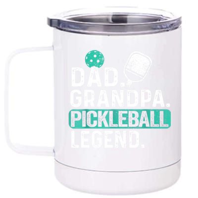 Funny Pickle Ball Dad Grandpa Pickleball Legend Player Gift 12 oz Stainless Steel Tumbler Cup