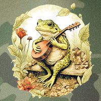 Frog Playing Banjo On Log Legacy Tie Dye Trucker Hat