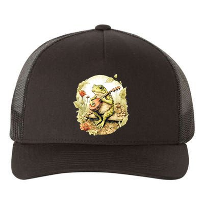 Frog Playing Banjo On Log Yupoong Adult 5-Panel Trucker Hat