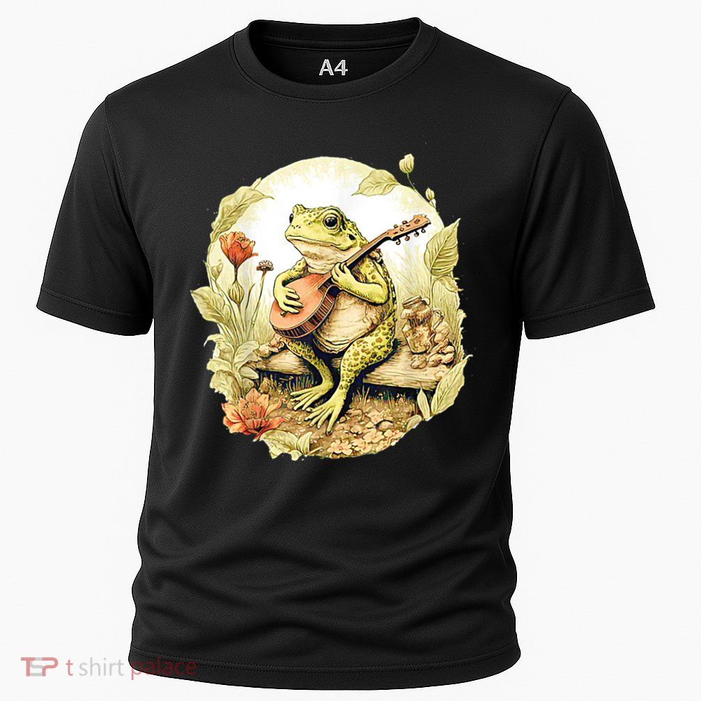 Frog Playing Banjo On Log Performance Shirt