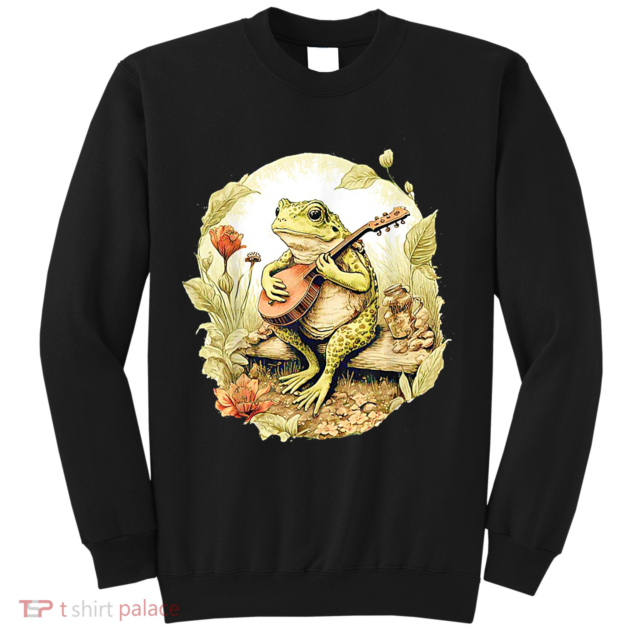 Frog Playing Banjo On Log Sweatshirt