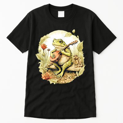 Frog Playing Banjo On Log Tall T-Shirt