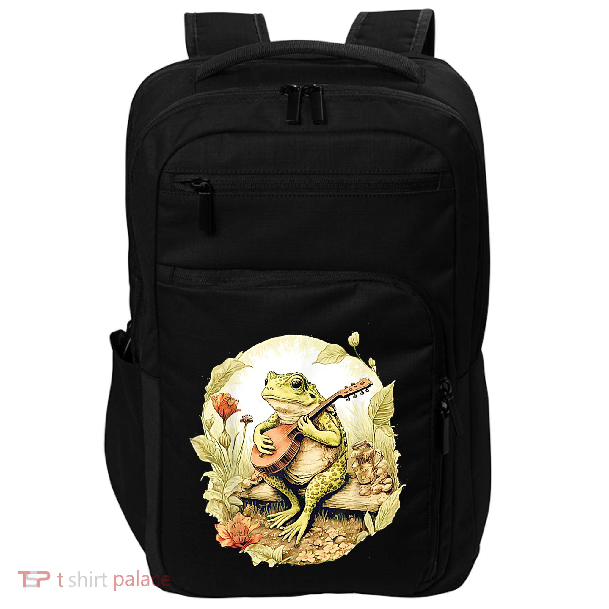Frog Playing Banjo On Log Impact Tech Backpack