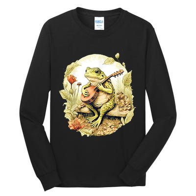 Frog Playing Banjo On Log Tall Long Sleeve T-Shirt