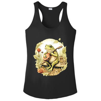 Frog Playing Banjo On Log Ladies PosiCharge Competitor Racerback Tank