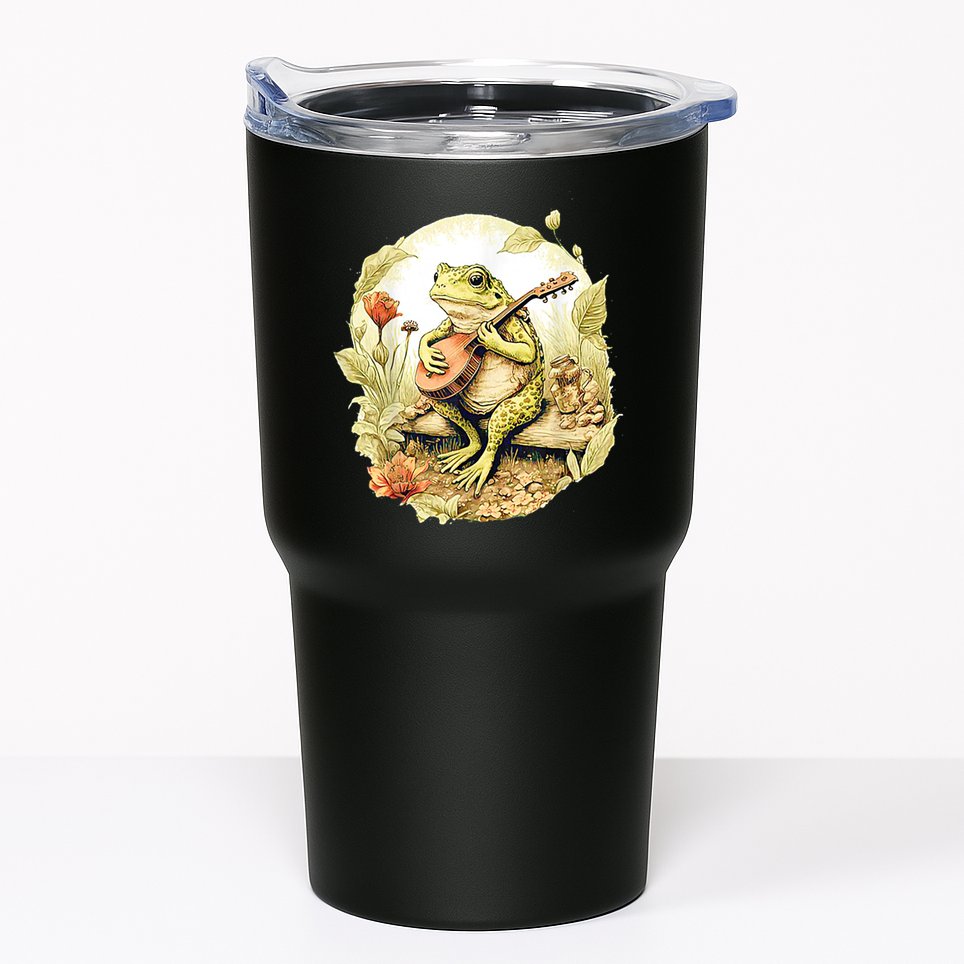 Frog Playing Banjo On Log Tumbler