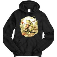 Frog Playing Banjo On Log Tie Dye Hoodie