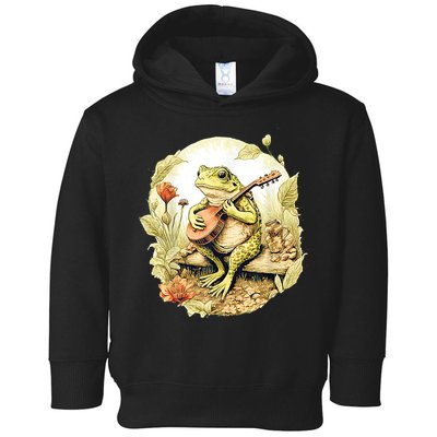 Frog Playing Banjo On Log Toddler Hoodie