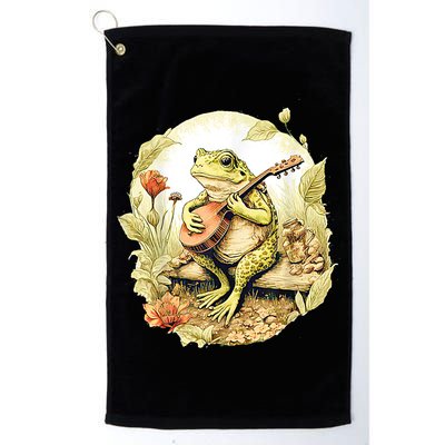 Frog Playing Banjo On Log Golf Towel